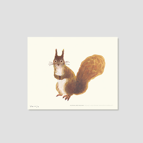 [후긴앤무닌] Mini 포스터 - Squirrel (4차입고)