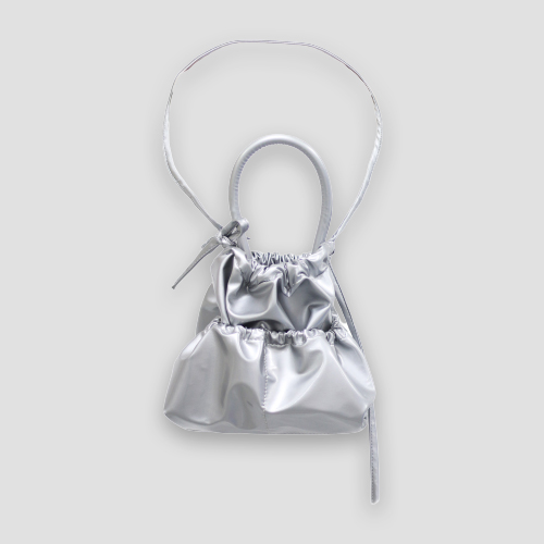 [케이크] crumble bucket bag mini - silver (재입고)